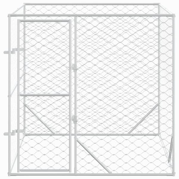 vidaXL udendørs hundegård 2x2x2 m galvaniseret stål sølvfarvet -  Hundebure & løbegårde