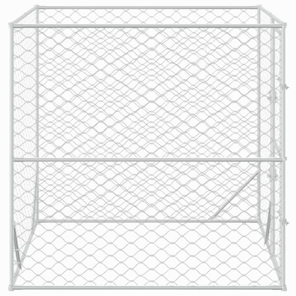 vidaXL udendørs hundegård 2x2x2 m galvaniseret stål sølvfarvet -  Hundebure & løbegårde