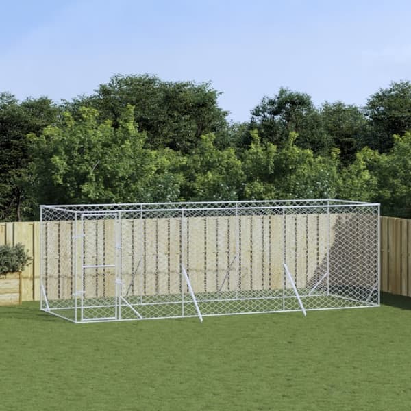 vidaXL Hundgård för utomhusbruk silver 6x2x2 m galvaniserat stål -  Hundkojor & rastgårdar