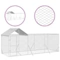 Pikkukuva 3 / 5: vidaXL Koiran ulkohäkki katolla hopea 6x2x2,5 m galvanoitu teräs -  Koiranhäkit & aitaukset