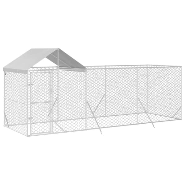 vidaXL Koiran ulkohäkki katolla hopea 6x2x2,5 m galvanoitu teräs -  Koiranhäkit & aitaukset