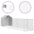Pikkukuva 3 / 5: vidaXL Koiran ulkohäkki katolla hopea 2x10x2,5 m galvanoitu teräs -  Koiranhäkit & aitaukset