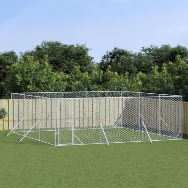 vidaXL Koiran ulkohäkki hopea 6x6x2 m galvanoitu teräs -  Koiranhäkit & aitaukset