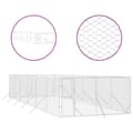 Pikkukuva 3 / 5: vidaXL Koiran ulkohäkki hopea 4x12x2 m galvanoitu teräs -  Koiranhäkit & aitaukset