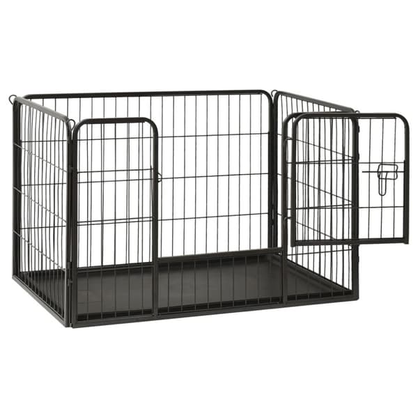 vidaXL hvalpegård 91,5x59x61 cm stål -  Hundebure & løbegårde