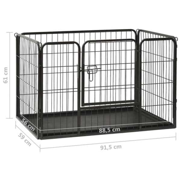vidaXL hvalpegård 91,5x59x61 cm stål -  Hundebure & løbegårde