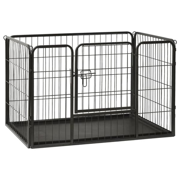 vidaXL hvalpegård 91,5x59x61 cm stål -  Hundebure & løbegårde