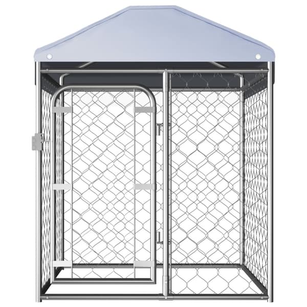vidaXL Hundgård med tak för utomhusbruk 100x100x125 cm - Hundkojor & rastgårdar