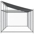 Pikkukuva 6 / 10: vidaXL Koiranhäkki katolla ja ovella harmaa 6x2x2 m galvanoitu teräs -  Koiranhäkit & aitaukset