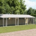 Pikkukuva 2 / 10: vidaXL Koiranhäkki katolla ja ovilla harmaa 12x2x2 m galvanoitu teräs -  Koiranhäkit & aitaukset