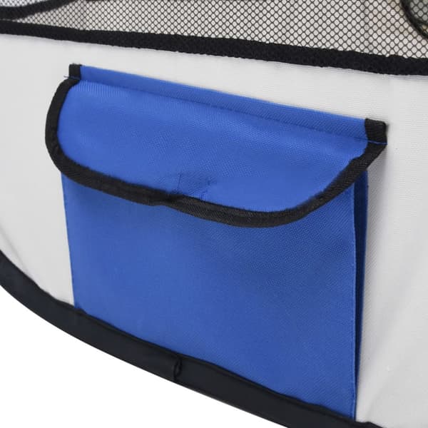 The Living Store foldbar hundegård med bæretaske 145x145x61 cm blå -  Hundebure & løbegårde
