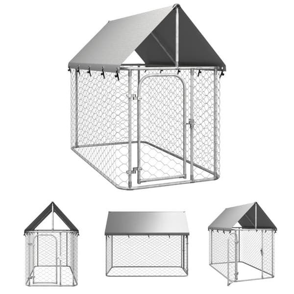 The Living Store udendørs hundebur med tag 200x100x150 cm -  Hundebure & løbegårde