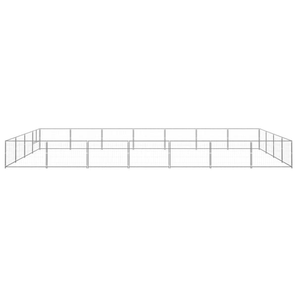 The Living Store hundeløbegård 28 m² stål sølvfarvet -  Hundebure & løbegårde