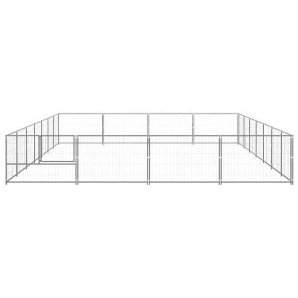 The Living Store hundeløbegård 28 m² stål sølvfarvet -  Hundebure & løbegårde