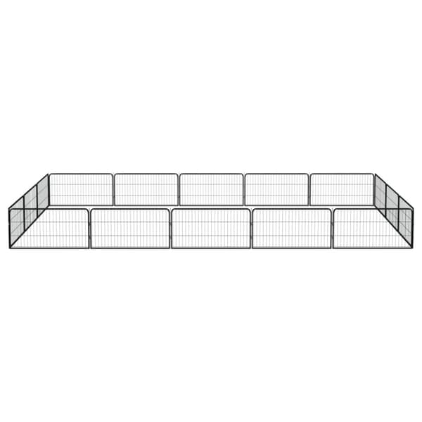 The Living Store Koiranhäkki 16 paneelia musta 100x50 cm jauhemaalattu teräs -  Koiranhäkit & aitaukset