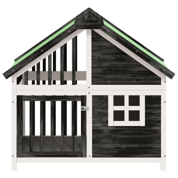 The Living Store hundehus 96x60,5x87 cm massivt fyrretræ grå - Hundebure & løbegårde
