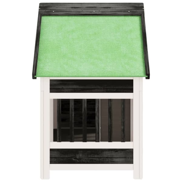 The Living Store hundehus 96x60,5x87 cm massivt fyrretræ grå - Hundebure & løbegårde