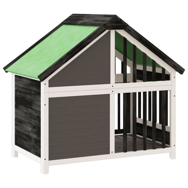 The Living Store hundehus 96x60,5x87 cm massivt fyrretræ grå - Hundebure & løbegårde