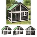 Miniatyrbillede 1 af 9: The Living Store hundehus 96x60,5x87 cm massivt fyrretræ grå -  Hundebure & løbegårde