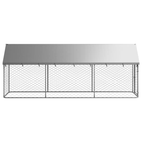 The Living Store Koiran ulkohäkki katoksella 400x100x150 cm - Koiranhäkit & aitaukset