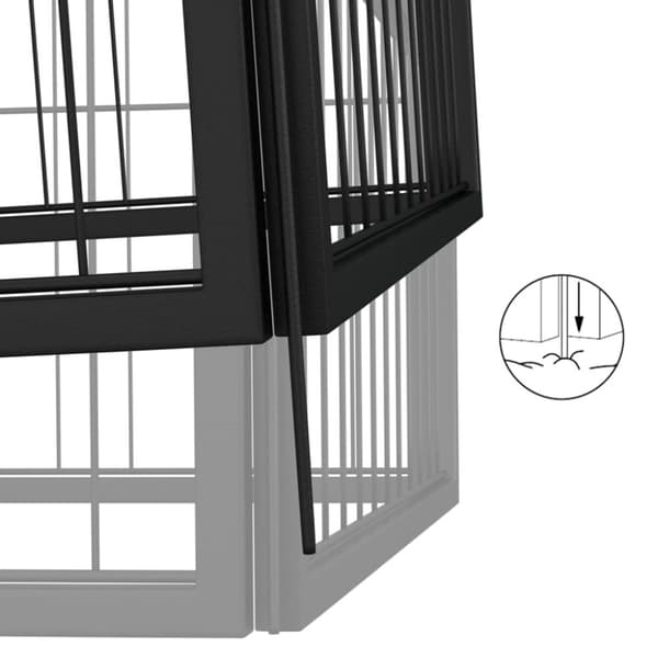 The Living Store 12-panels hundegård 100x50 cm pulverlakeret stål sort - Hundebure & løbegårde