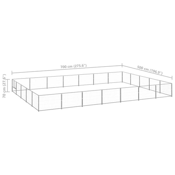 The Living Store hundeløbegård 35 m² stål sølvfarvet -  Hundebure & løbegårde