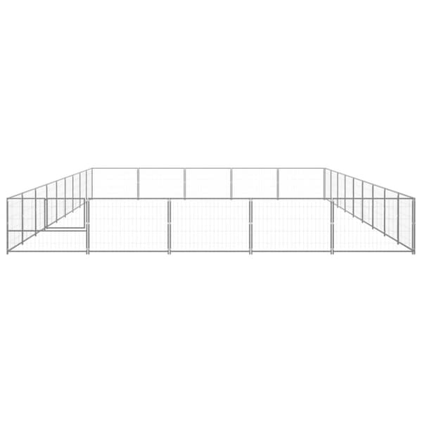 The Living Store hundeløbegård 45 m² stål sølvfarvet -  Hundebure & løbegårde