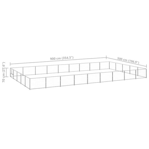The Living Store hundeløbegård 45 m² stål sølvfarvet -  Hundebure & løbegårde