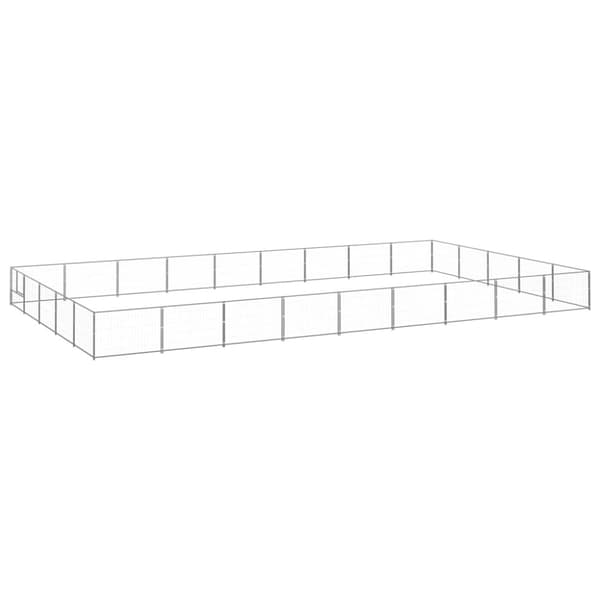 The Living Store hundeløbegård 45 m² stål sølvfarvet -  Hundebure & løbegårde