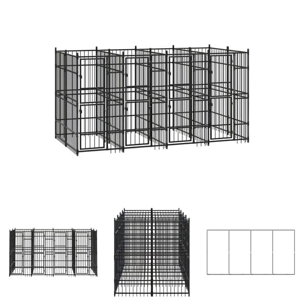 The Living Store udendørs hundeløbegård 7,37 m² stål -  Hundebure & løbegårde