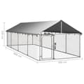 Pikkukuva 6 / 6: The Living Store Koiran ulkohäkki katoksella 600x200x150 cm -  Koiranhäkit & aitaukset