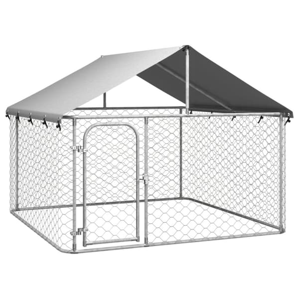 The Living Store Hundgård med tak för utomhusbruk 200x200x150 cm -  Hundkojor & rastgårdar