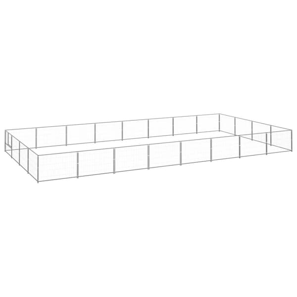 The Living Store hundeløbegård 32 m² stål sølvfarvet -  Hundebure & løbegårde
