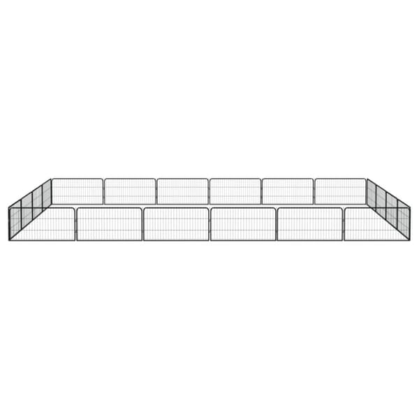 The Living Store Koiranhäkki 20 paneelia musta 100x50 cm jauhemaalattu teräs -  Koiranhäkit & aitaukset