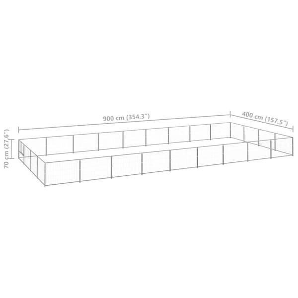 The Living Store Koiranhäkki hopea 36 m² teräs -  Koiranhäkit & aitaukset