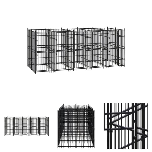 The Living Store udendørs hundeløbegård 9,22 m² stål -  Hundebure & løbegårde