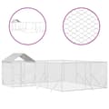 Pikkukuva 3 / 5: The Living Store Koiran ulkohäkki katolla hopea 6x6x2,5 m galvanoitu teräs -  Koiranhäkit & aitaukset