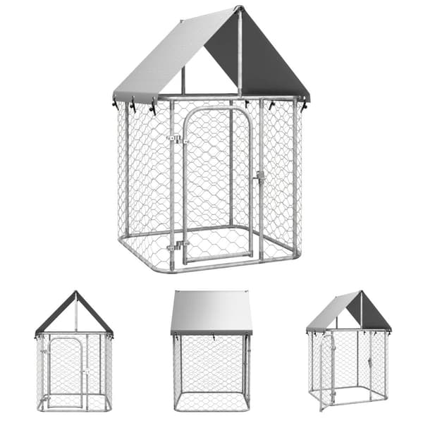 The Living Store udendørs hundebur med tag 100x100x150 cm -  Hundebure & løbegårde