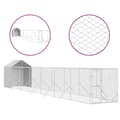 Pikkukuva 3 / 5: The Living Store Koiran ulkohäkki katolla hopea 2x14x2,5 m galvanoitu teräs -  Koiranhäkit & aitaukset
