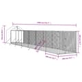 Pikkukuva 5 / 5: The Living Store Koiran ulkohäkki katolla hopea 2x14x2,5 m galvanoitu teräs -  Koiranhäkit & aitaukset