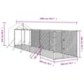 Pikkukuva 5 / 5: The Living Store Koiran ulkohäkki katolla hopea 2x10x2,5 m galvanoitu teräs -  Koiranhäkit & aitaukset