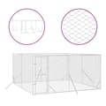 Pikkukuva 3 / 5: The Living Store Koiran ulkohäkki hopea 4x4x2 m galvanoitu teräs -  Koiranhäkit & aitaukset