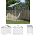 Pikkukuva 1 / 6: The Living Store Koiran ulkohäkki katolla hopea 3x1,5x2,5 m galvanoitu teräs -  Koiranhäkit & aitaukset