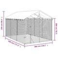 Pikkukuva 5 / 5: The Living Store Koiran ulkohäkki katolla hopea 3x4,5x2,5 m galvanoitu teräs -  Koiranhäkit & aitaukset