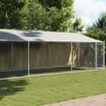 Pikkukuva 2 / 10: The Living Store Koiranhäkki katolla ja ovella harmaa 8x2x2 m galvanoitu teräs -  Koiranhäkit & aitaukset