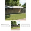 Pikkukuva 1 / 10: The Living Store Koiranhäkki katolla ja ovella harmaa 8x2x2 m galvanoitu teräs -  Koiranhäkit & aitaukset