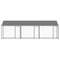 Pikkukuva 5 / 10: The Living Store Koiranhäkki katolla ja ovilla harmaa 6x2x2 m galvanoitu teräs -  Koiranhäkit & aitaukset