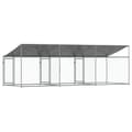 Pikkukuva 7 / 10: The Living Store Koiranhäkki katolla ja ovilla harmaa 6x2x2 m galvanoitu teräs -  Koiranhäkit & aitaukset