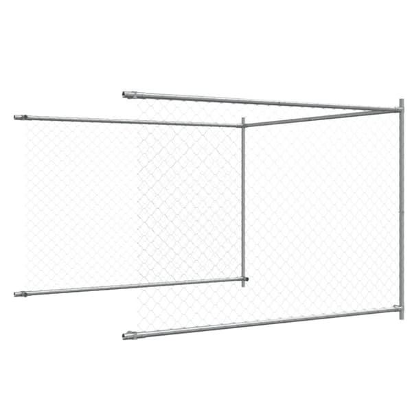 The Living Store hundegård med låge 10x2x1,5 m galvaniseret stål grå - Hundebure & løbegårde