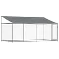 Pikkukuva 3 / 10: The Living Store Koiranhäkki katolla ja ovella harmaa 4x2x2 m galvanoitu teräs -  Koiranhäkit & aitaukset